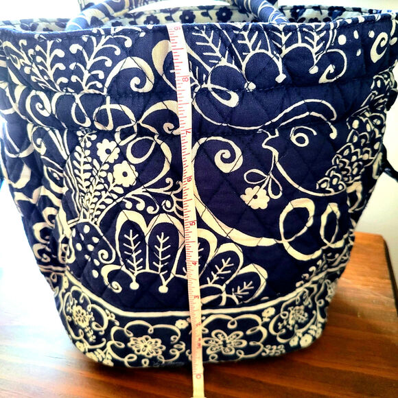 Vera Bradley Twirly Birds Navy Handbag with Top Handles – Retired Pattern - Picture 15 of 15